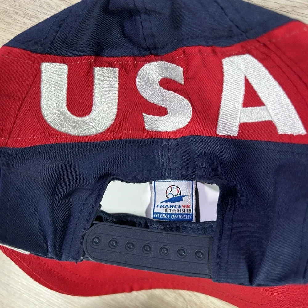 VTG 1998 USA‎ Soccer World Cup Snapback France Red White Blue Cap